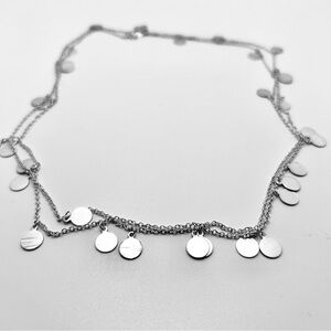 NWT Cheekys Brand Long Silver Necklace